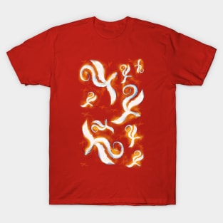 licht blue dragon orange T-Shirt